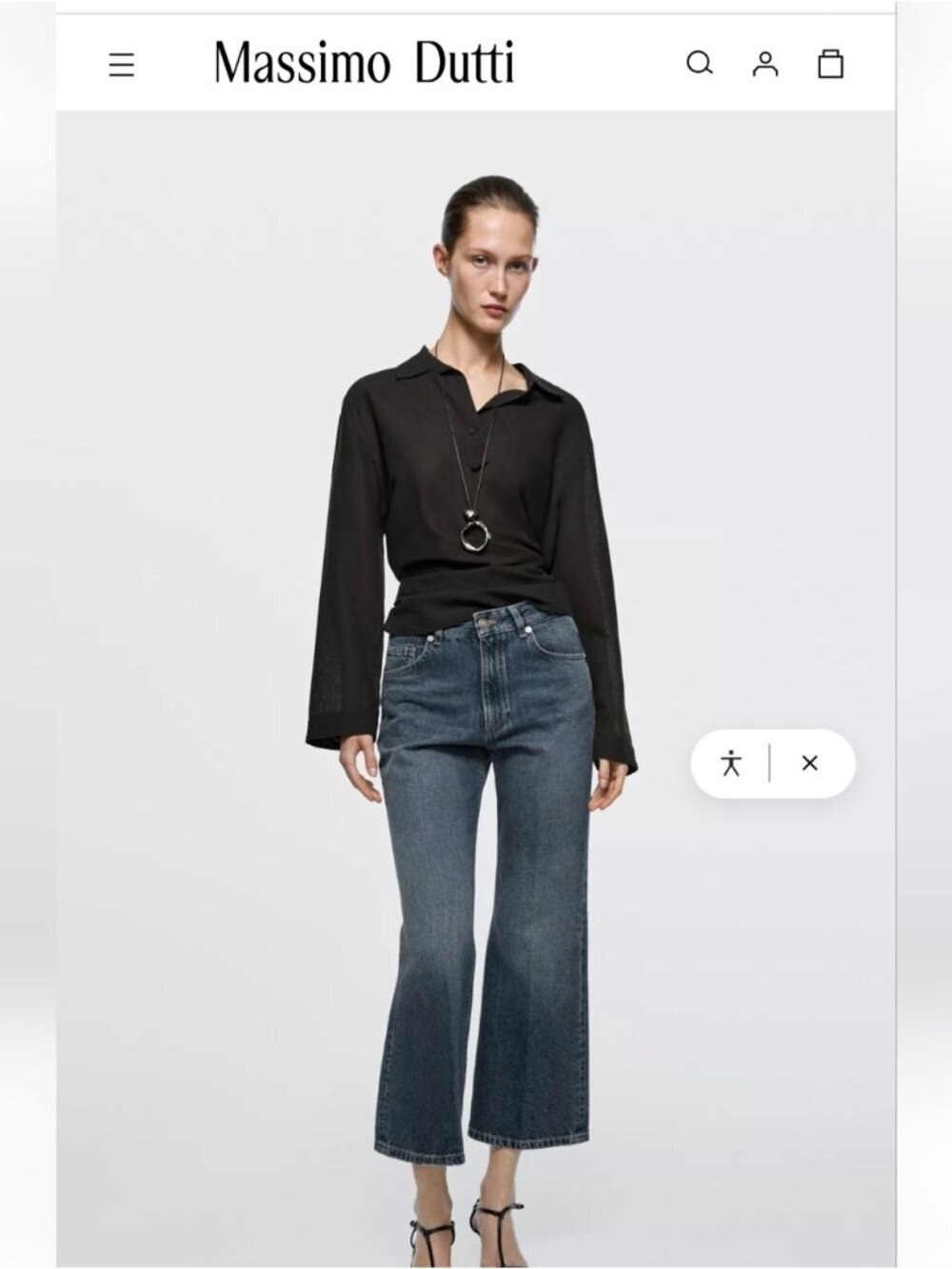 Massimo Dutti High Rise ankle flare Jeans US size 6, Eu 38 - Picture 3 of 15